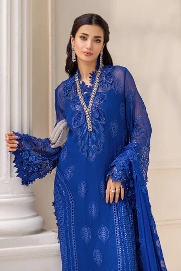 3 Piece Unstitched Embroidered Chiffon Suit | D3
