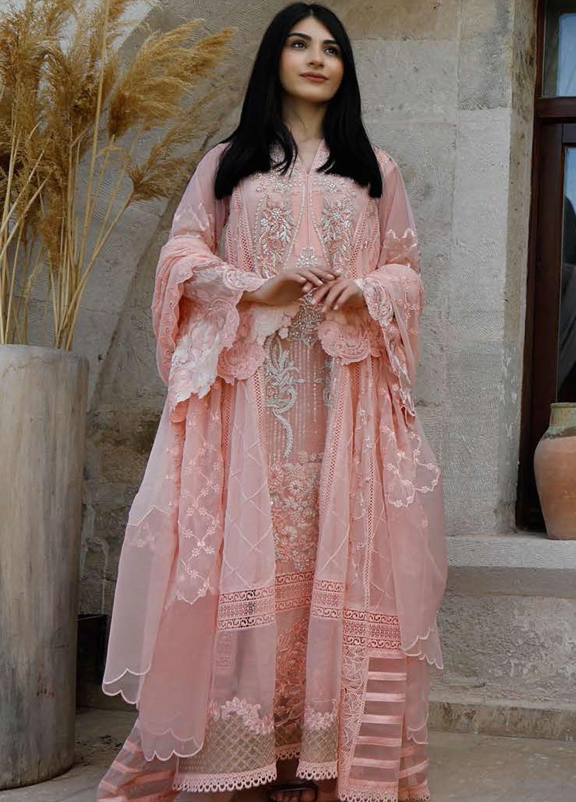 Embroidered Chiffon Suits Unstitched 3 Piece - ZJ22LF D-02