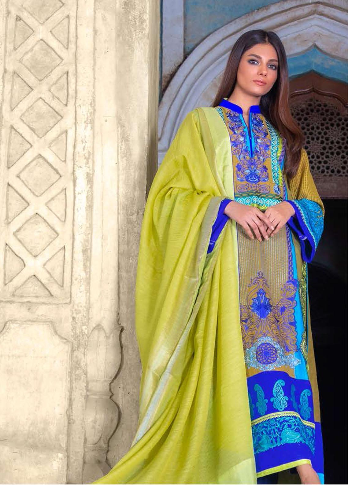 Montage Embroidered Cotton Unstitched 3 Piece Suit - ZJ21M 03