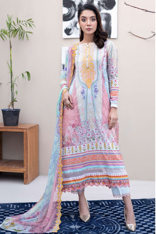 GJMA001 - Morja - Digital Printed Embroidered 03 Pcs