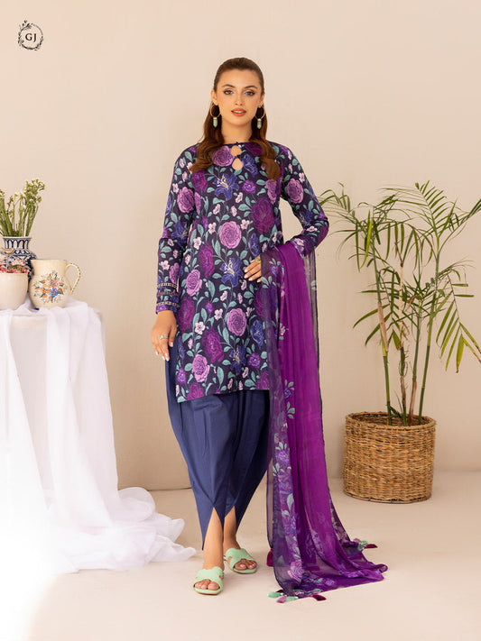 GJZA001  -  Zaya | 03 Pcs Unstitched Lawn Edit '24