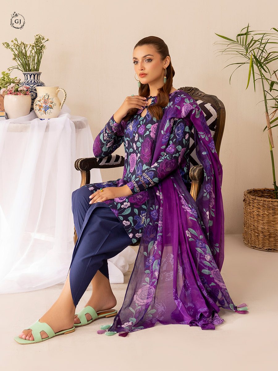 GJZA001  -  Zaya | 03 Pcs Unstitched Lawn Edit '24