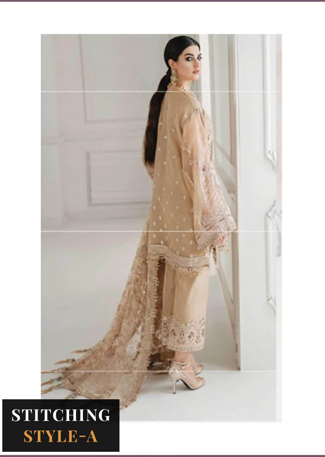 Baroque Embroidered Net Suits Unstitched 3 Piece - D04 - Luxury Festive Tale