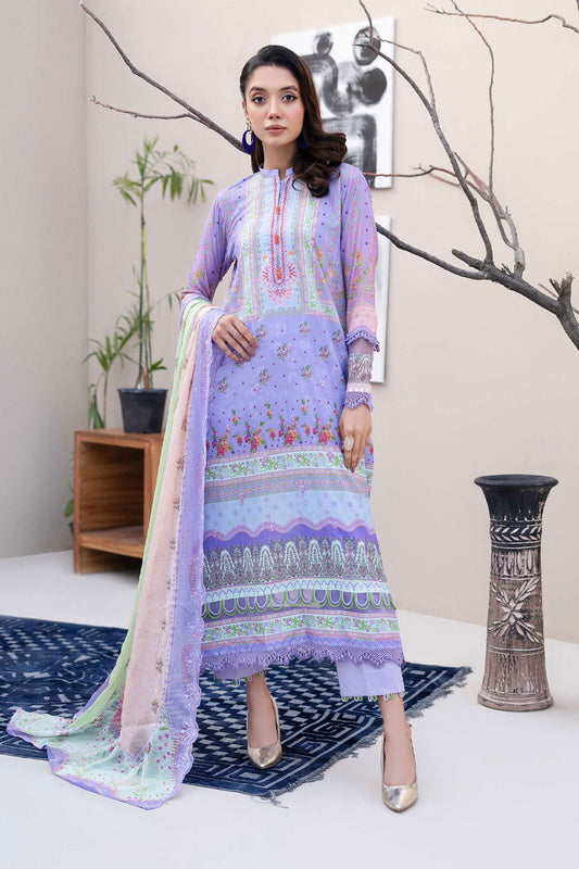 GJMA002 - Morja - Digital Printed Embroidered 03 Pcs