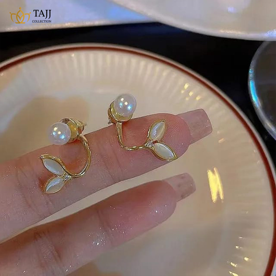 Fishtail Pearl Earring Simple Earrings Women Ear Studs