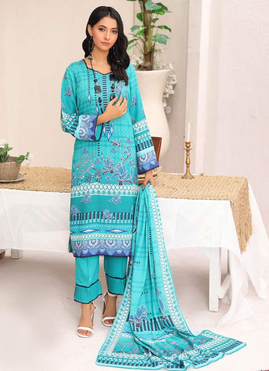 MTF - TIME TO SHINE UNSTICHED 3 PC DIGITAL PRINTED KARANDI SUIT - MTS 10