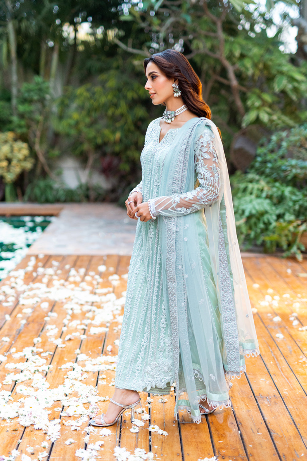Mint Breeze - Azure Luxe Embroidered 3pc