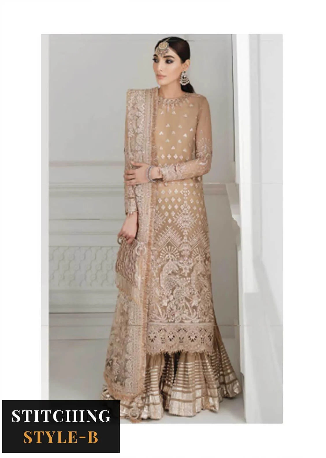 Baroque Embroidered Net Suits Unstitched 3 Piece - D04 - Luxury Festive Tale