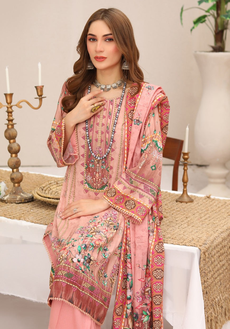 MTF - TIME TO SHINE UNSTICHED 3 PC DIGITAL PRINTED KARANDI SUIT - MTS 06