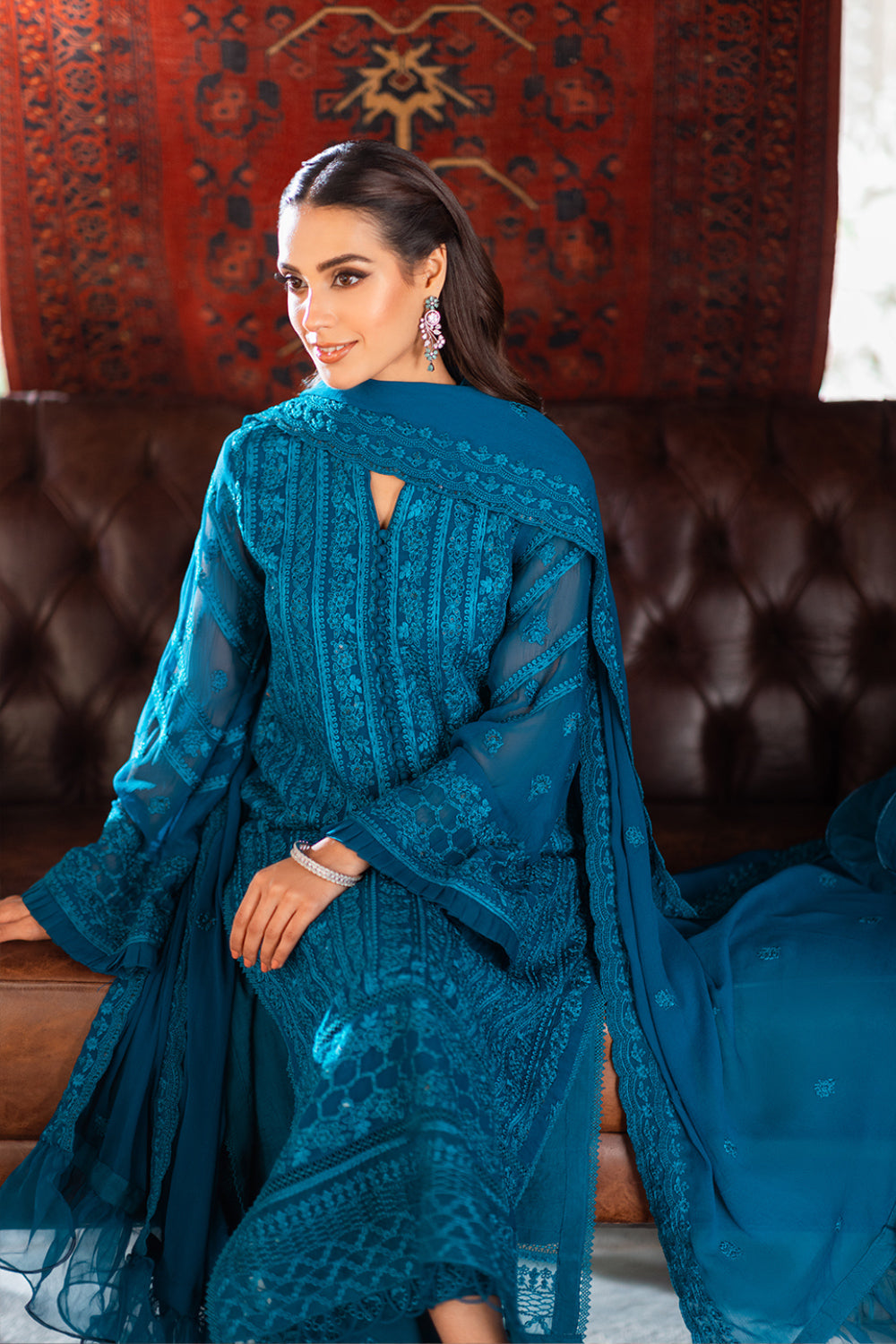 Gilded Sea - Azure Luxe Embroidered 3pc