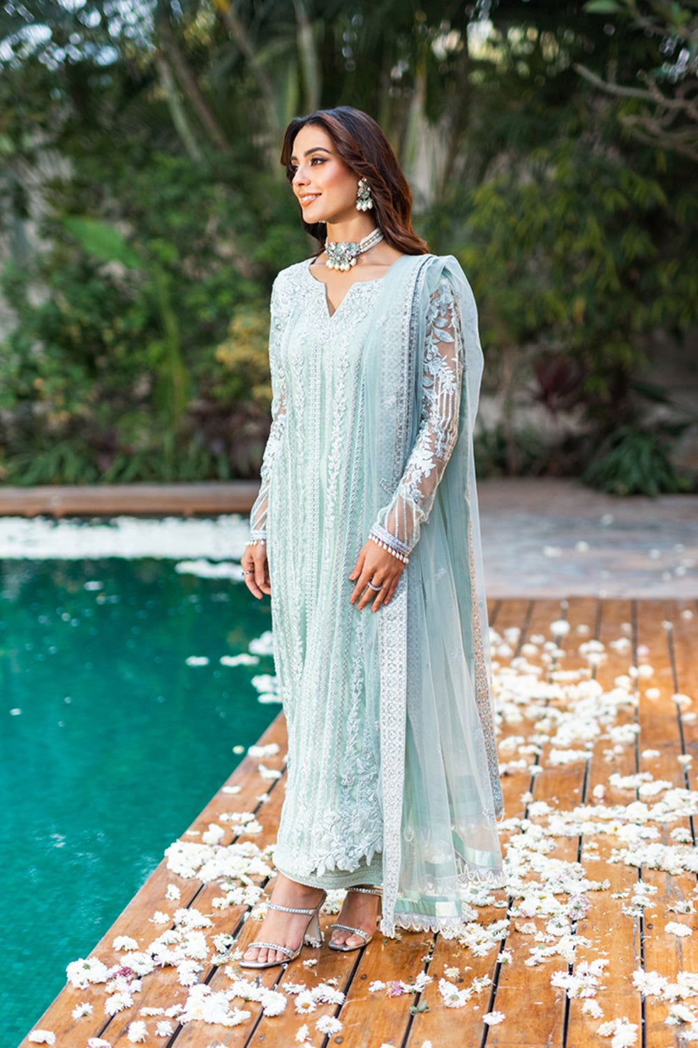 Mint Breeze - Azure Luxe Embroidered 3pc