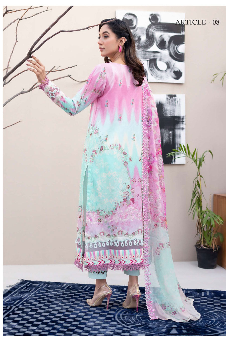 GJMA005 - Morja - Digital Printed Embroidered 03 Pcs