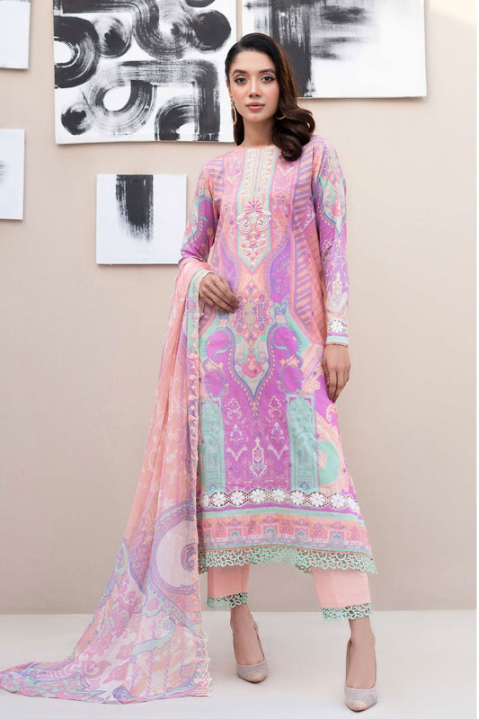 GJMA007 - Morja - Digital Printed Embroidered 03 Pcs