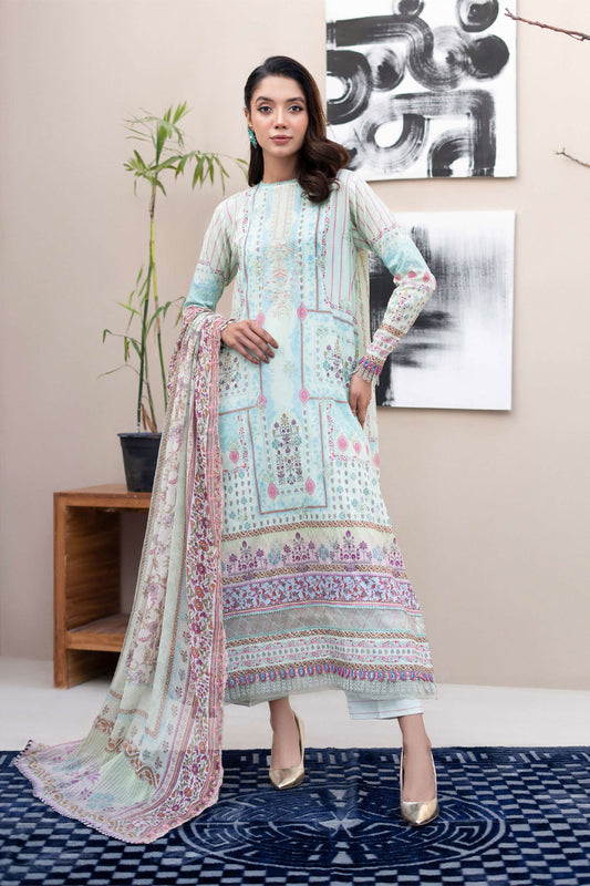 GJMA009 - Morja - Digital Printed Embroidered 03 Pcs