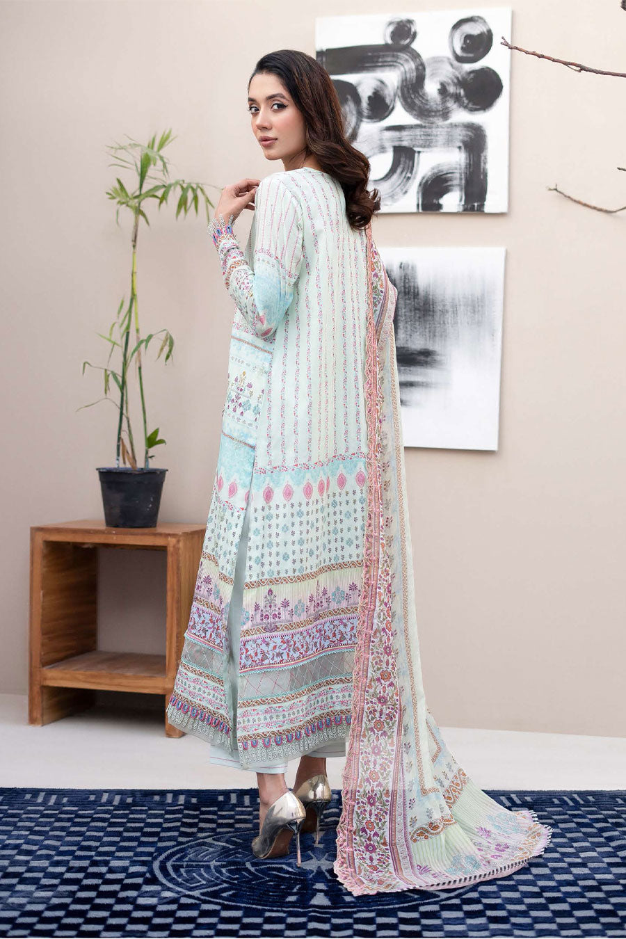 GJMA009 - Morja - Digital Printed Embroidered 03 Pcs