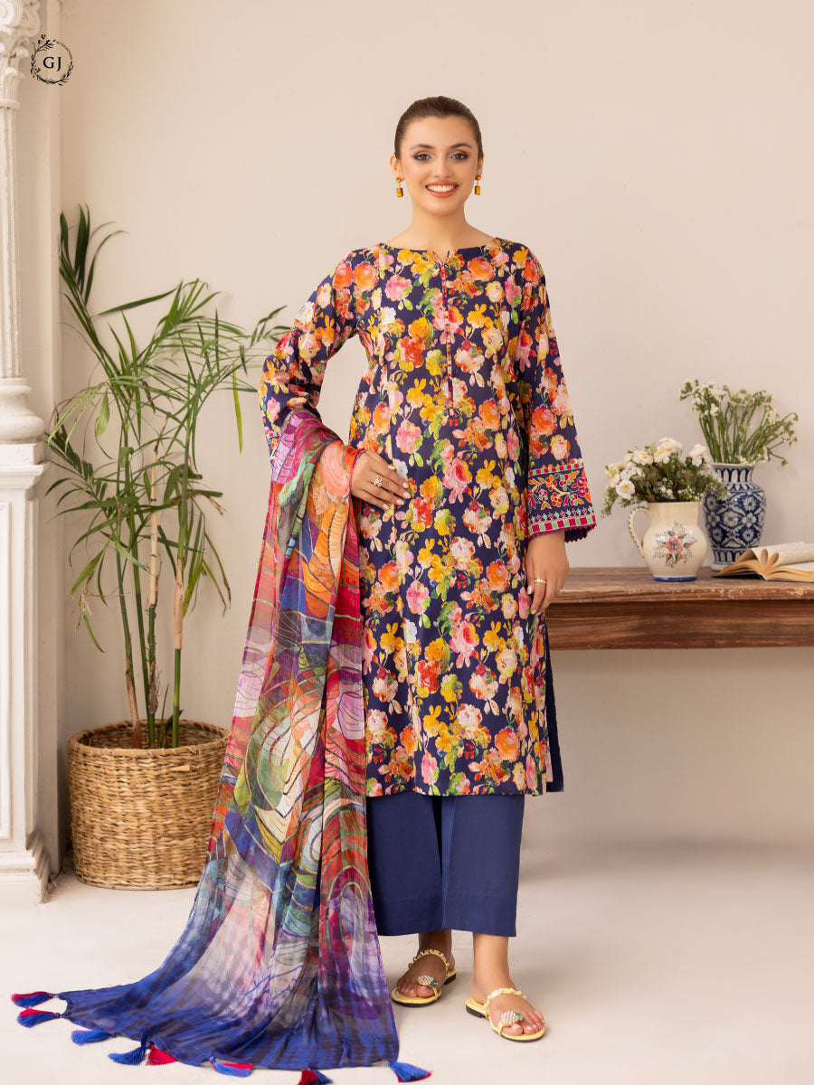 GJZA007  -  Zaya | 03 Pcs Unstitched Lawn Edit '24