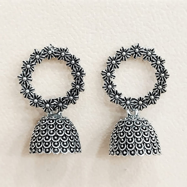 Oxidised Jhumka Earrings - 01