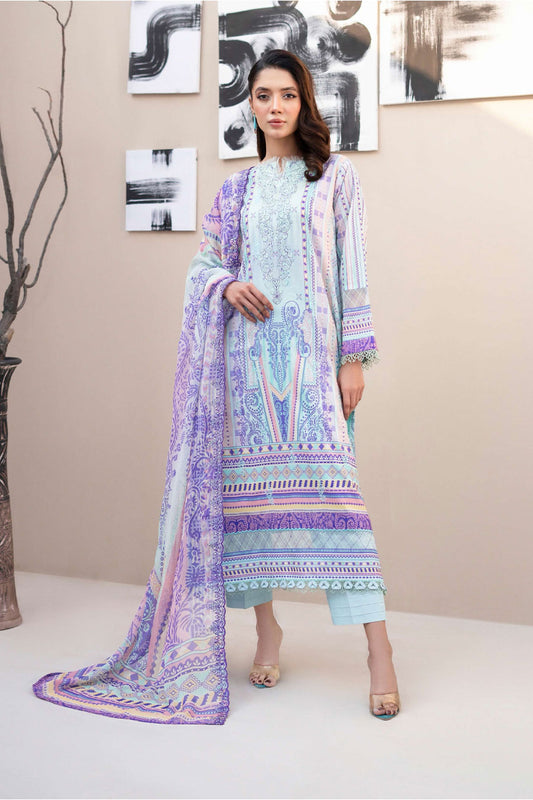 GJMA012 - Morja - Digital Printed Embroidered 03 Pcs