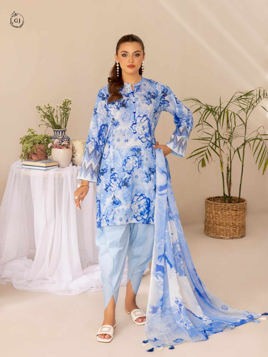 GJZA010  -  Zaya | 03 Pcs Unstitched Lawn Edit '24