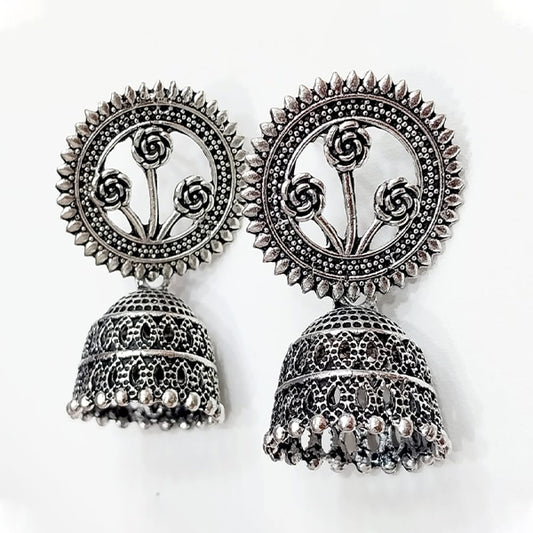 Oxidised Jhumka Earrings - 03