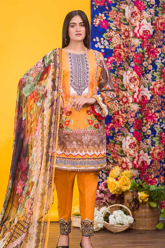 Coral by Zebaish Embroidered Lawn - D#04