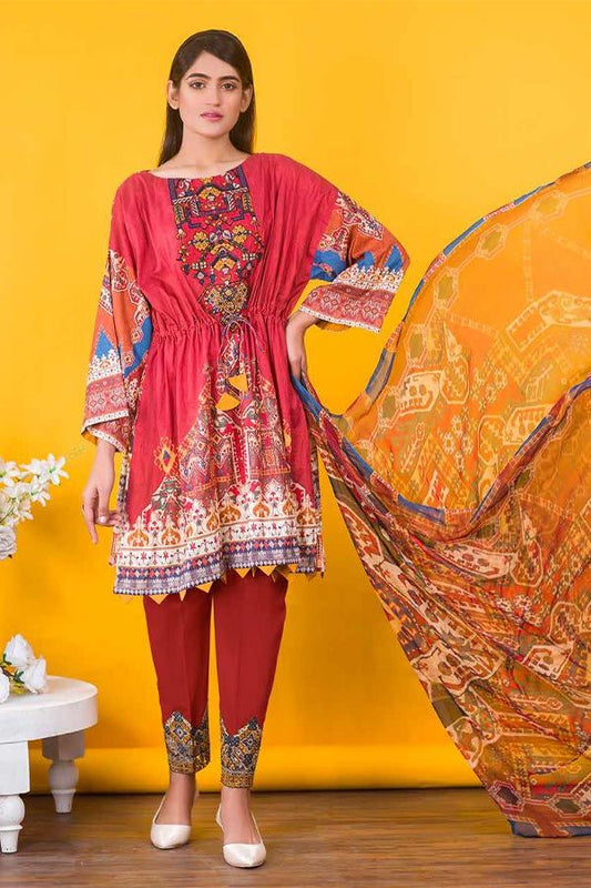 Coral by Zebaish Embroidered Lawn - D#08