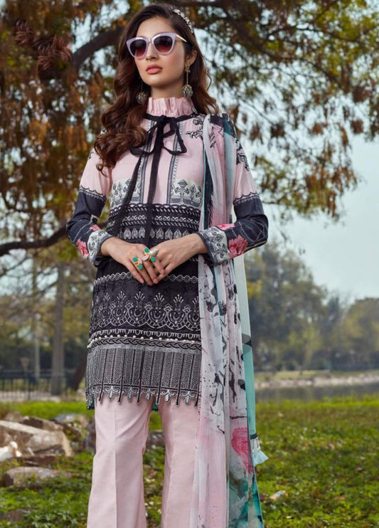 Asifa & Nabeel Embroidered Lawn Unstitched 3 Piece Suit AN20L Pastel Perfection 8-E - Spring / Summer Collection