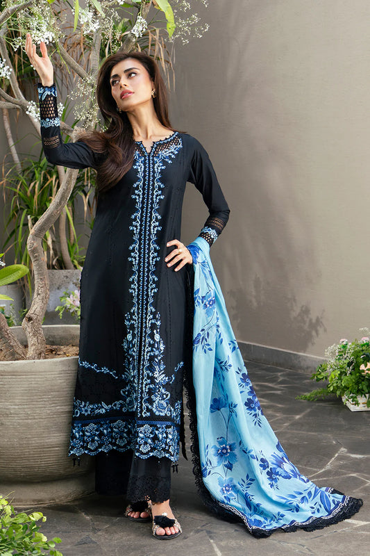 Black Amour - Azure Embroiderd Lawn 3 pc Suit