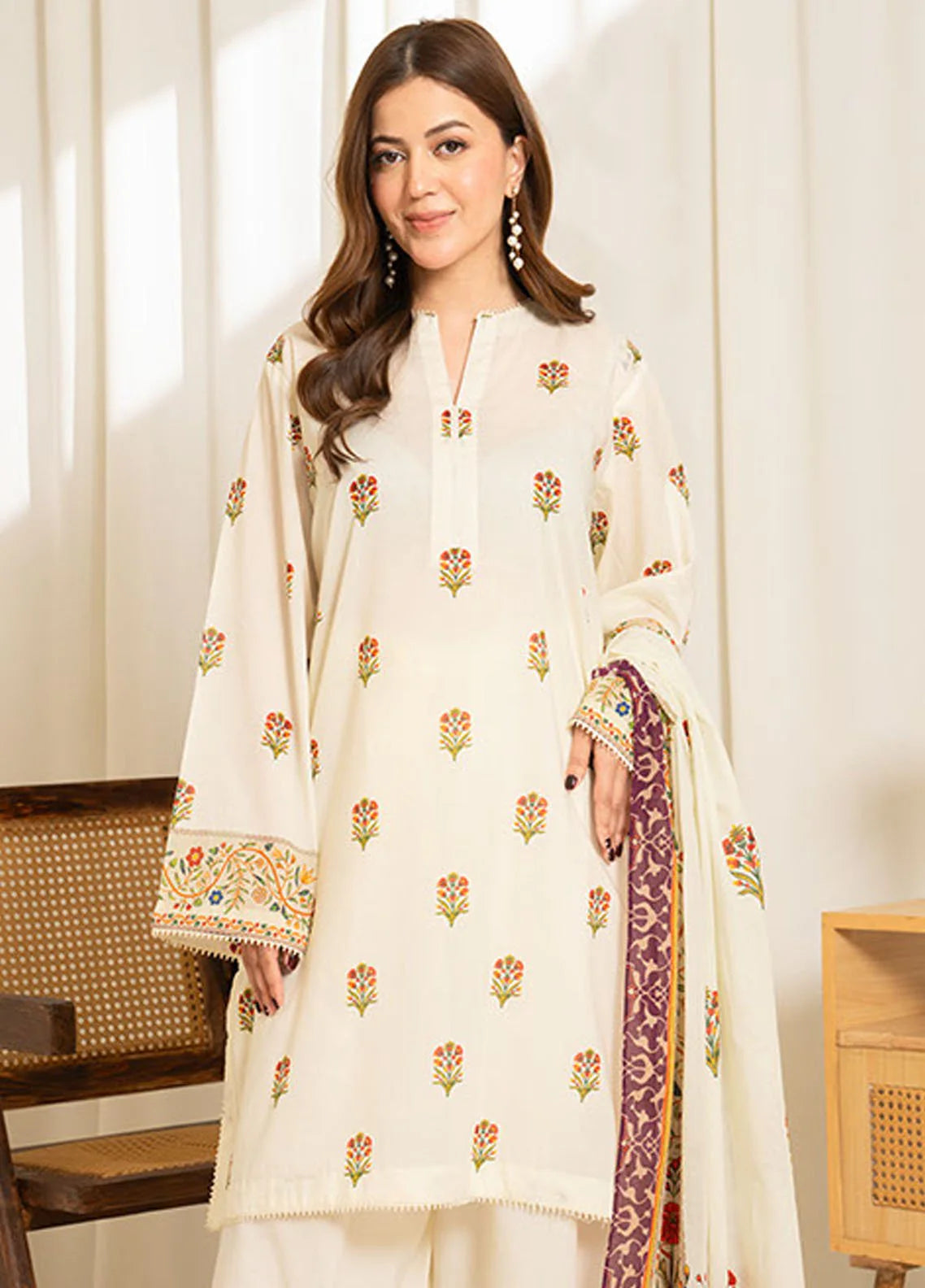 Coco Sule Printed Lawn Unstitched 3Pc Suit D-09