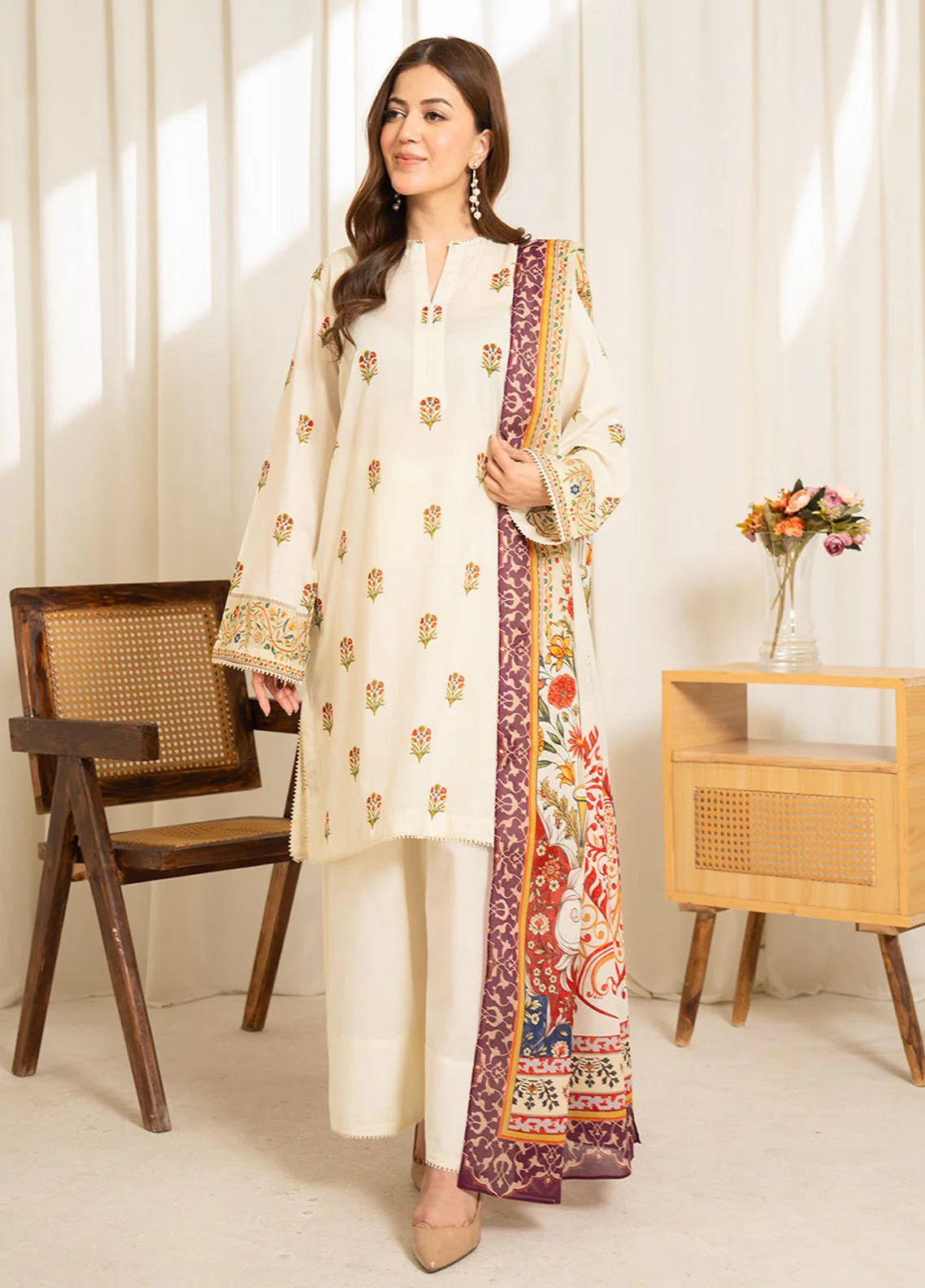 Coco Sule Printed Lawn Unstitched 3Pc Suit D-09