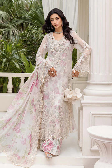 3 Piece Unstitched Embroidered Chiffon Suit | D1