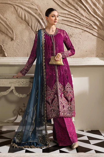 3 Piece Unstitched Embroidered Chiffon Suit | D2