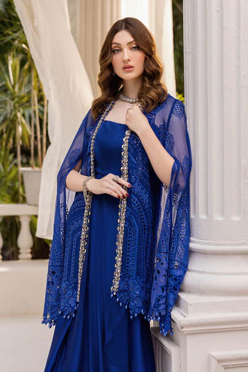 3 Piece Unstitched Embroidered Chiffon Suit | D3