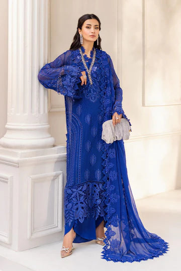 3 Piece Unstitched Embroidered Chiffon Suit | D3