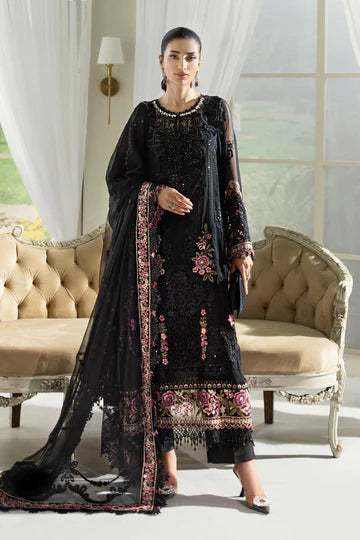 3 Piece Unstitched Embroidered Chiffon Suit | D4