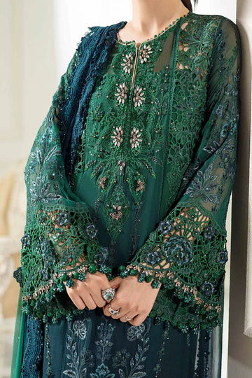 3 Piece Unstitched Embroidered Chiffon Suit | D6