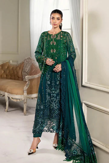 3 Piece Unstitched Embroidered Chiffon Suit | D6