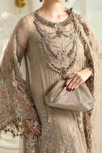 3 Piece Unstitched Embroidered Chiffon Suit | D7