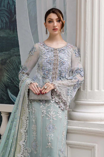 3 Piece Unstitched Embroidered Chiffon Suit | D8