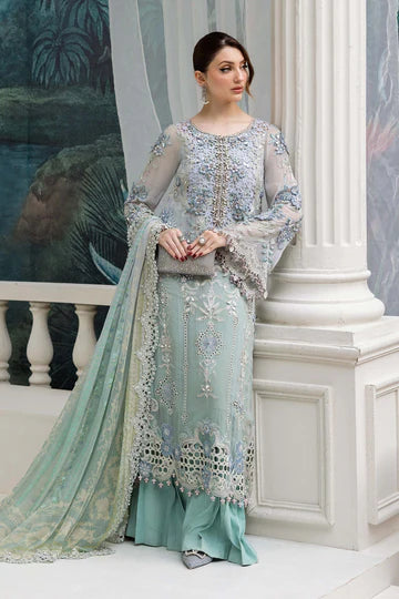 3 Piece Unstitched Embroidered Chiffon Suit | D8