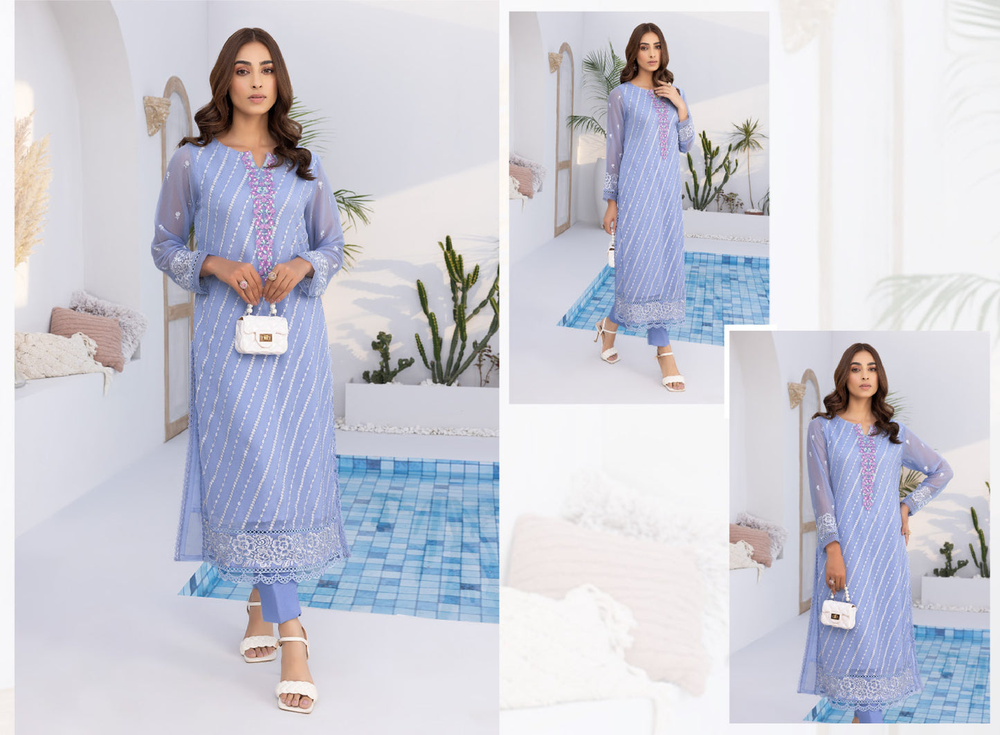 Luxury Formals Unstitched Shirt - Nymphaea