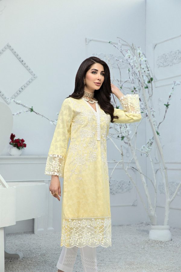 Azure - Luxury Formals Embroidered Kurti - Morning Bud