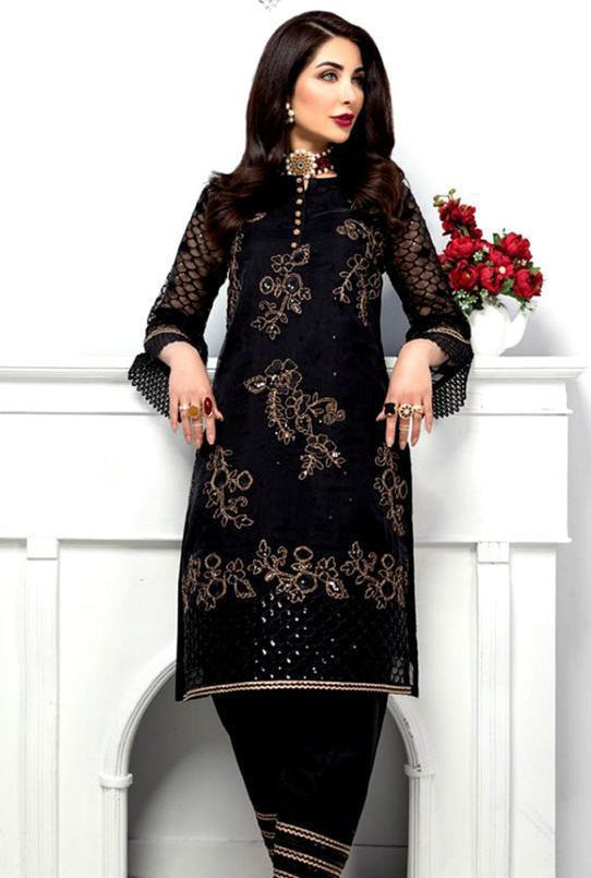 Azure - Luxury Formals Embroidered Kurti - Moroccon Night