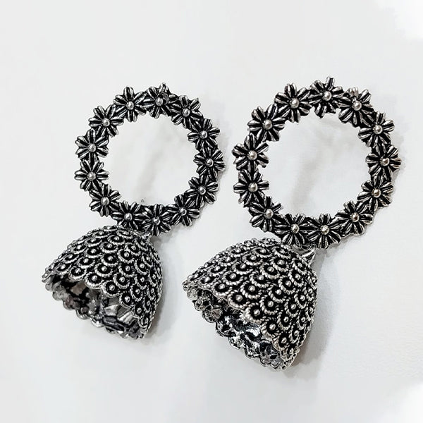 Oxidised Jhumka Earrings - 01