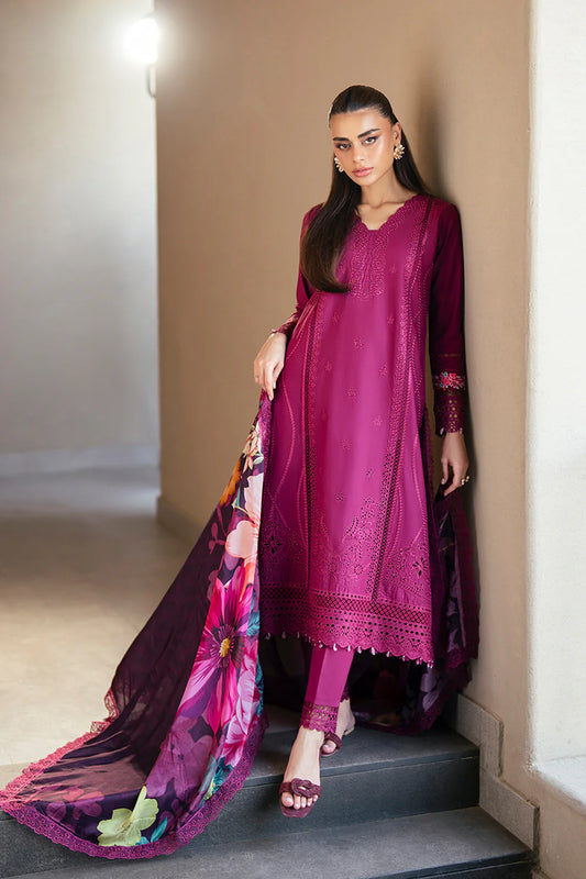 Wine Mirage - Azure Embroiderd Lawn 3 pc Suit