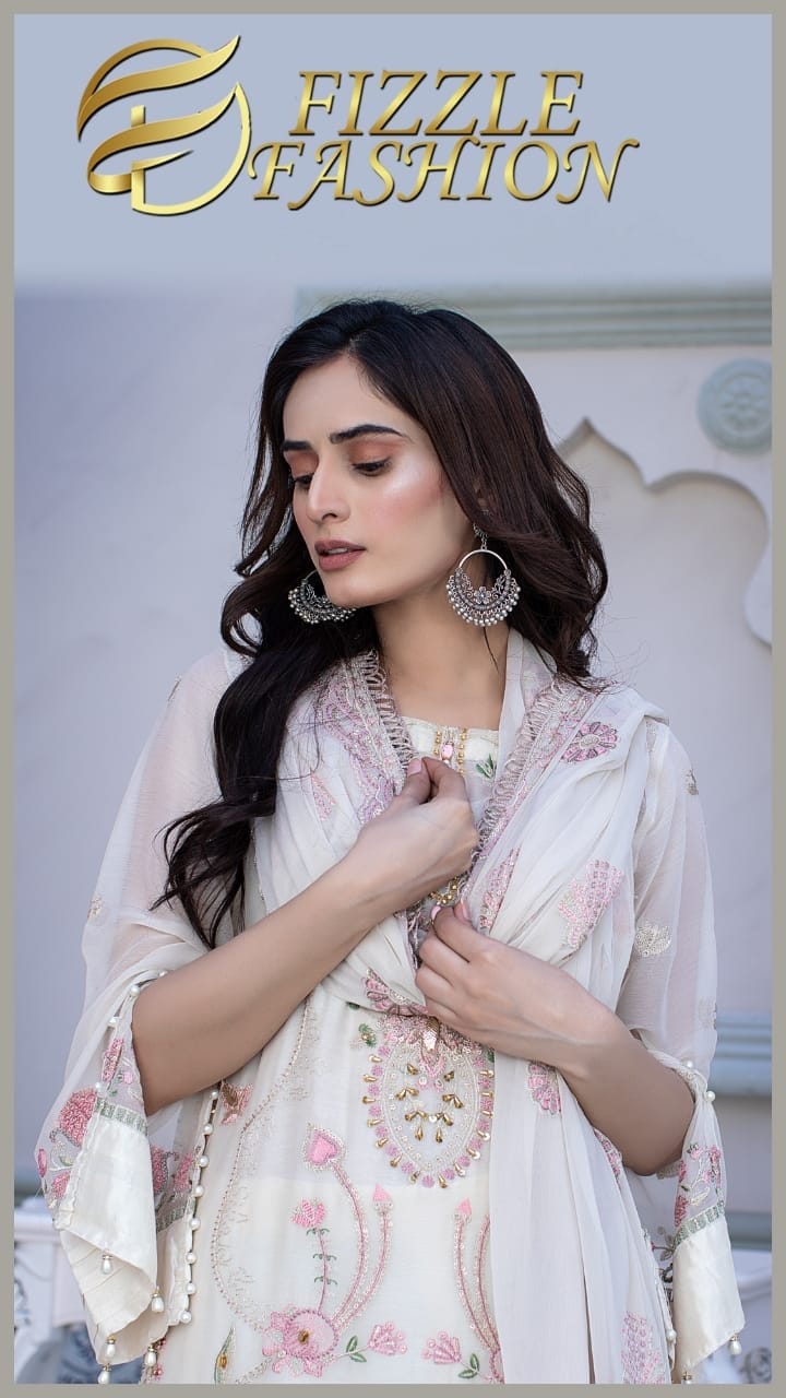 FIZZLE FASHION Sitched Embroidered Chiffon collection D#3 23