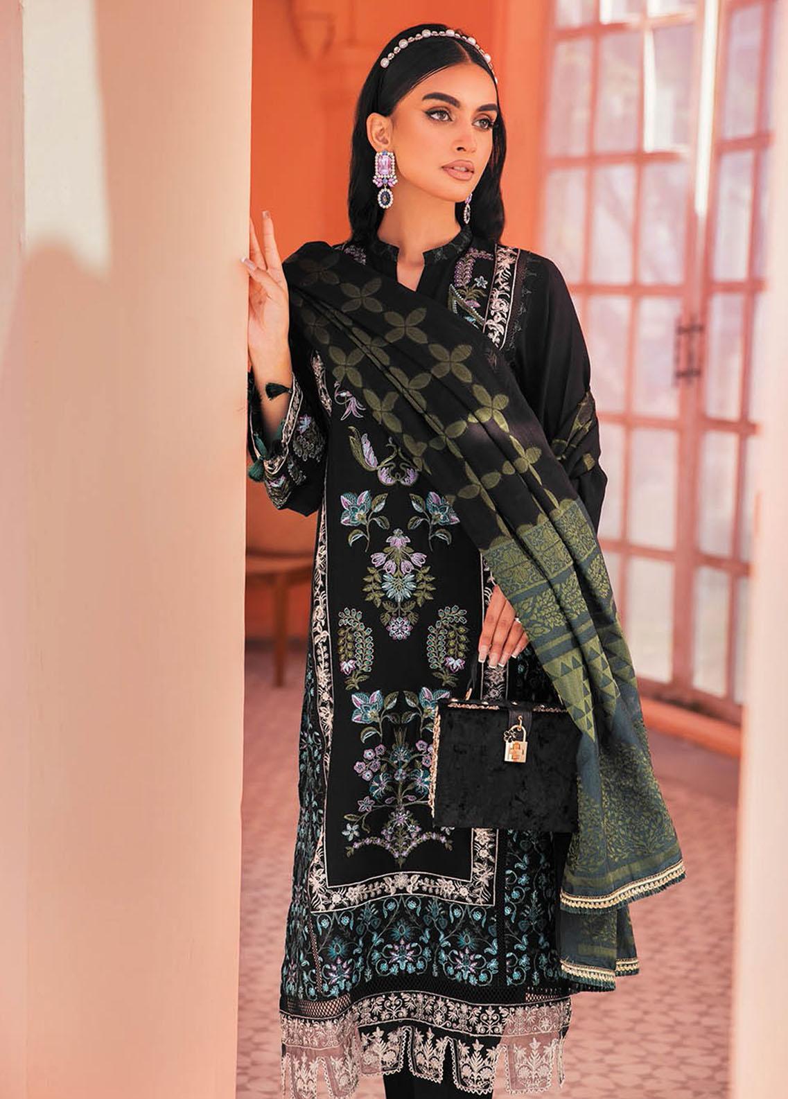 RajBari Embroidered Jacquard Suits Unstitched 3 Piece RB23F 1A - Luxury Collection