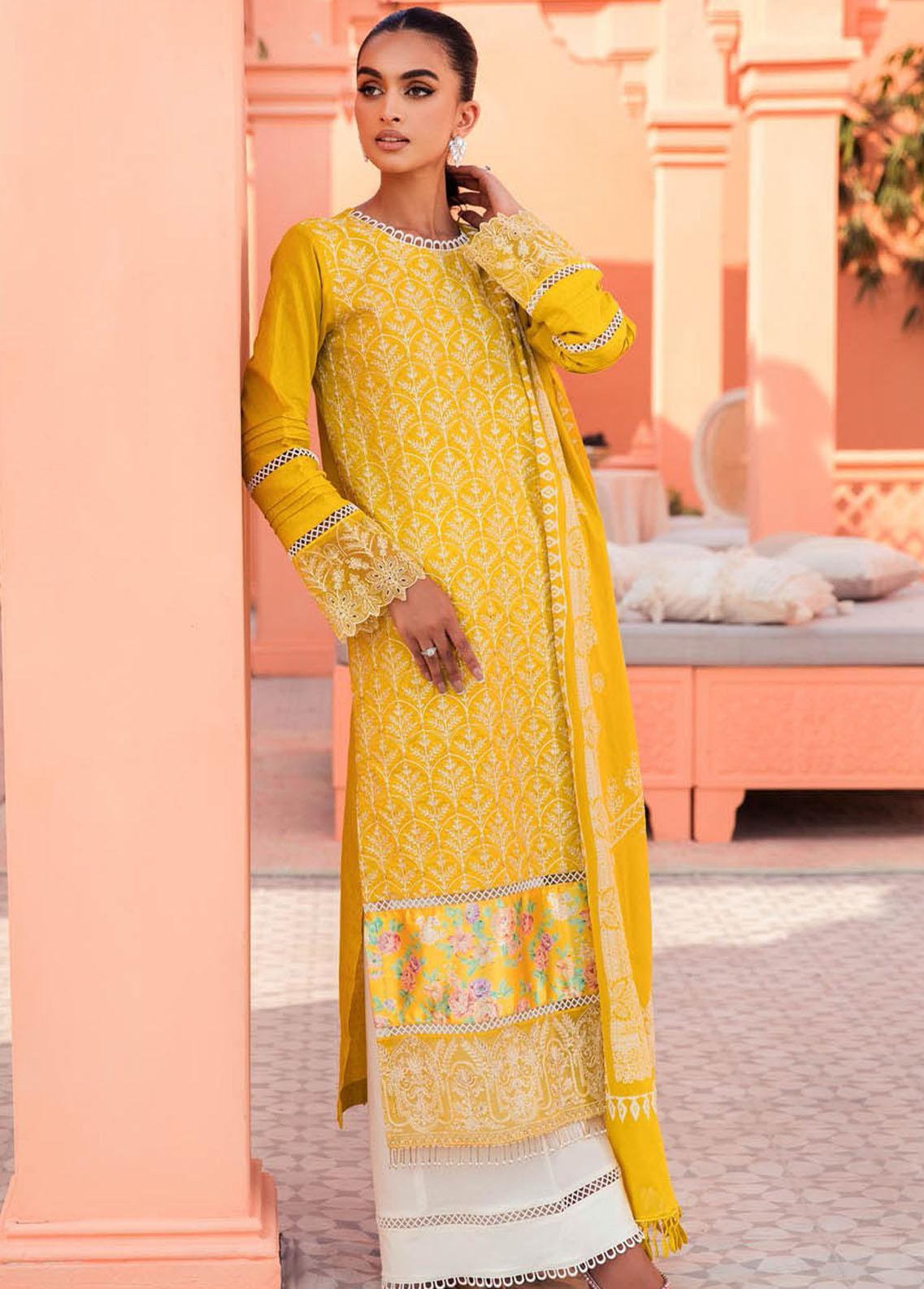 RajBari Embroidered Jacquard Suits Unstitched 3 Piece RB23F 2A - Luxury Collection