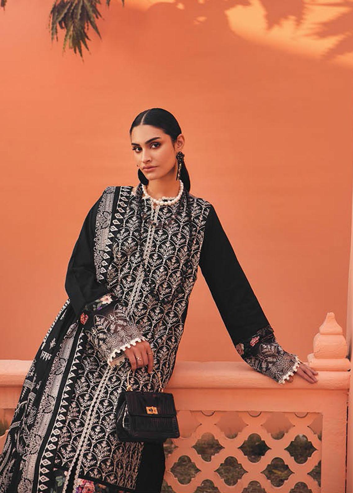 RajBari Embroidered Jacquard Suits Unstitched 3 Piece RB23F 2B - Luxury Collection