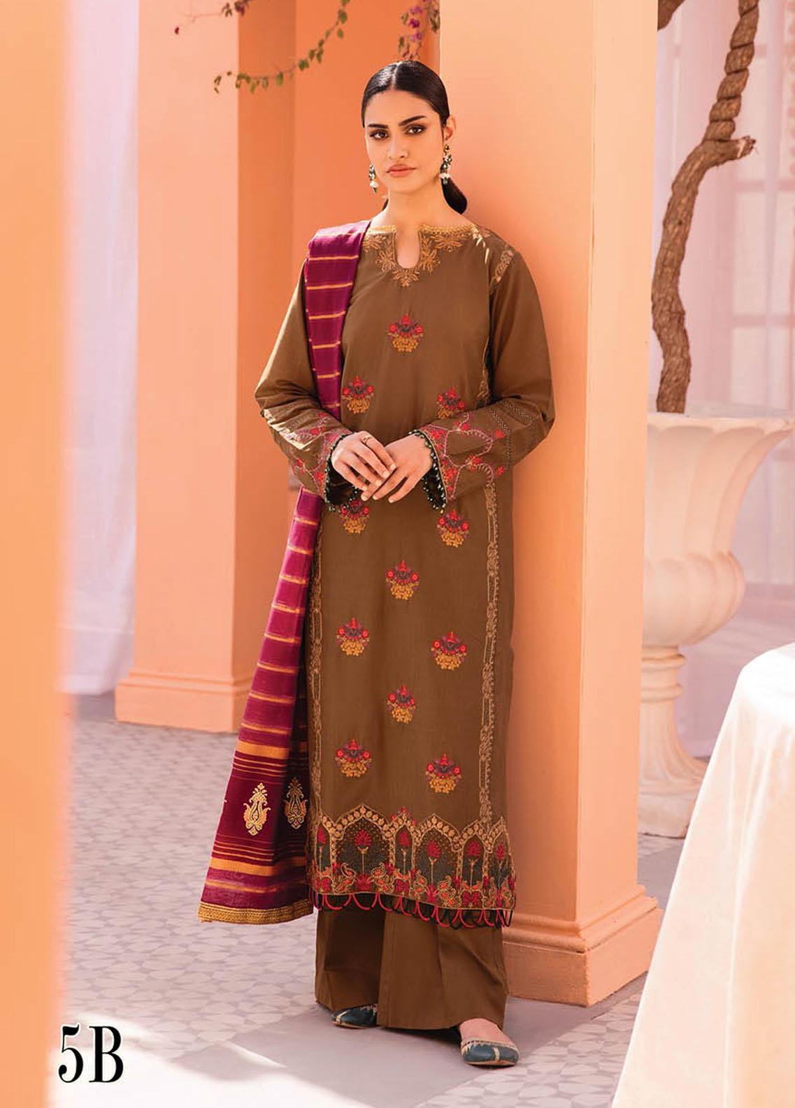 RajBari Embroidered Jacquard Suits Unstitched 3 Piece RB23F 5B - Luxury Collection